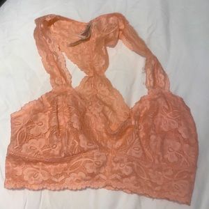 Free people lace bralette -baby pink, new without tags